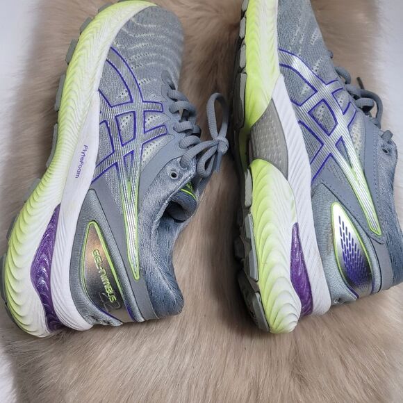 Asics Gel-Nimbus 22 White/Pure Silver  Womens Running Shoes Size 7 - Picture 8 of 10